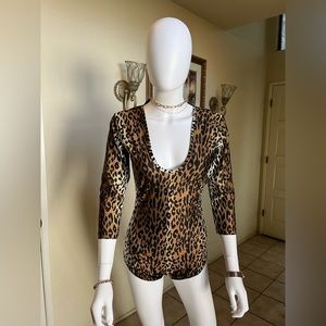 Cheetah Print Long Sleeve Cheeky Bodysuit